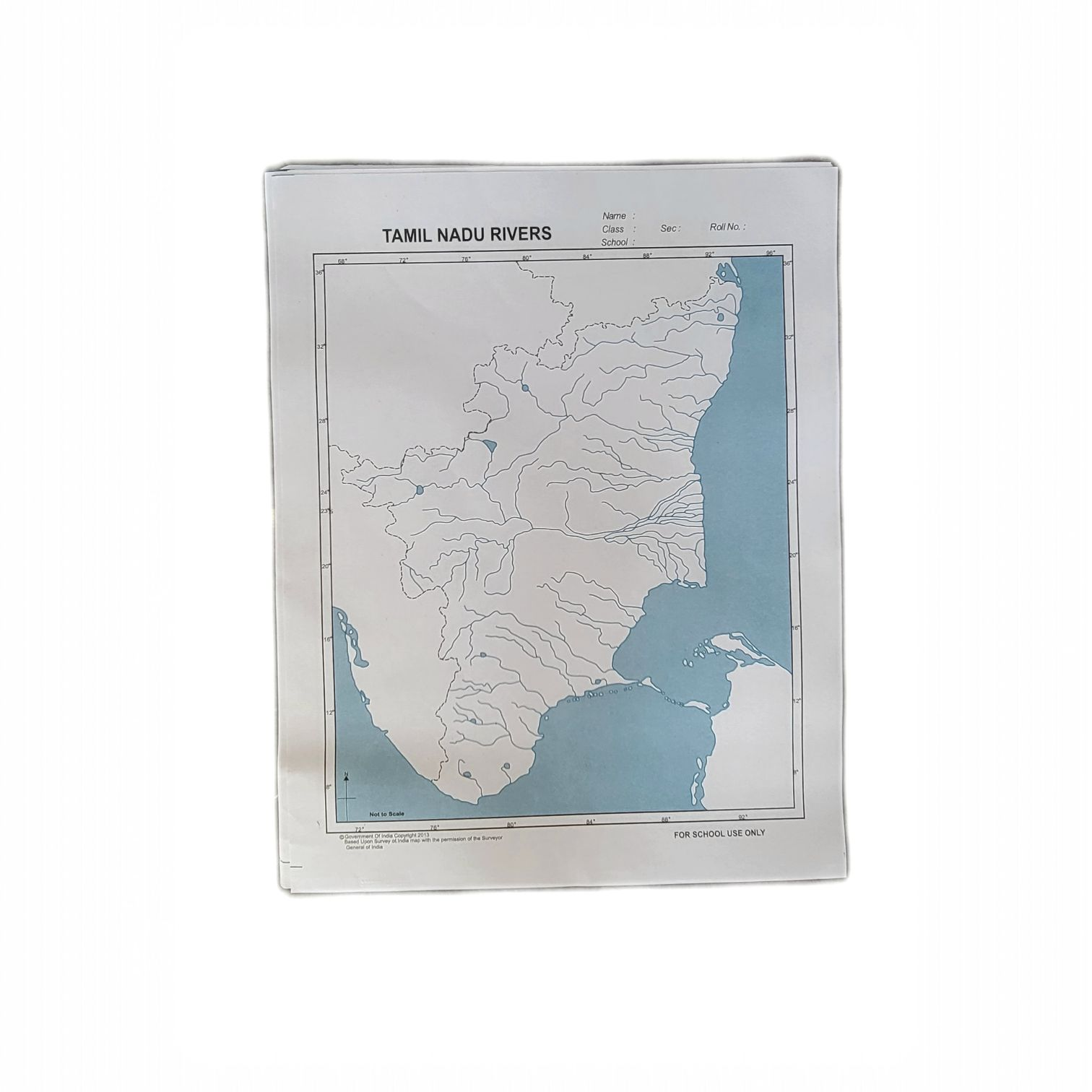 Tamil Nadu River Map 5 sheets