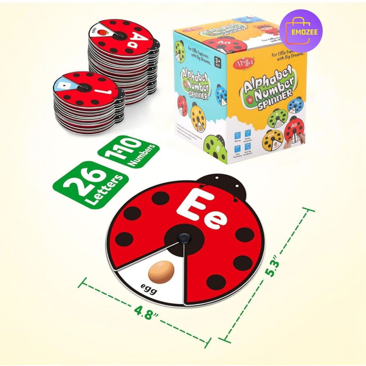 Alphabet,Numbers  spinner ,pre school learning