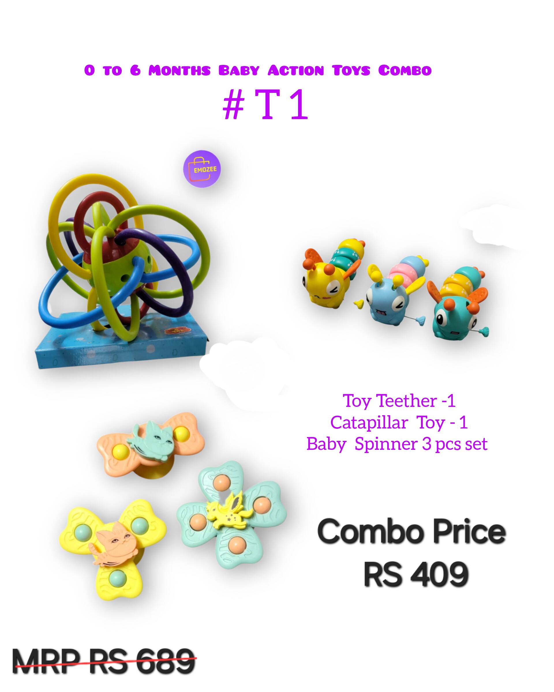 T # 1 (0 to 6 months) Action Toy Combo